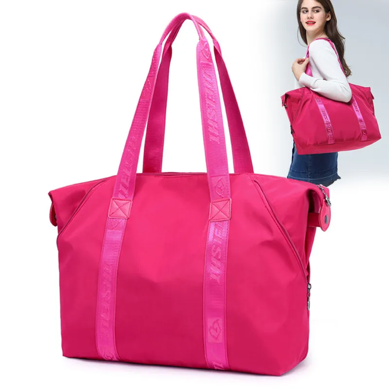 Mulheres Travel Fitness Bolsa Grande Moda Saco de Ombro Shopping Tote Dobrável Reusável Parachute Feminino Duffle Bags XA681WB Q0705