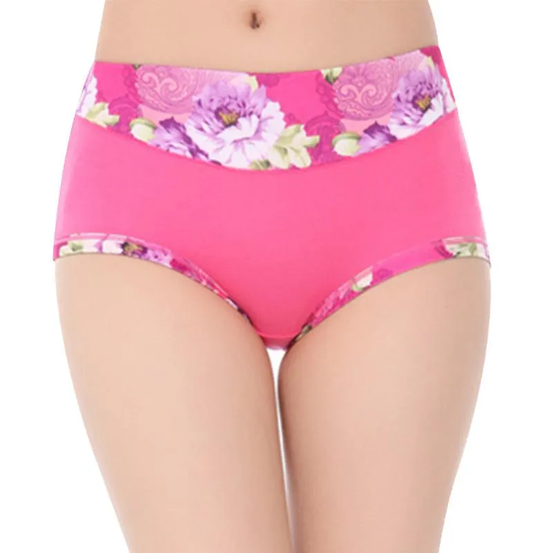 Women Panties Flowers Cozy Bamboo Fiber Briefs Knickers Lingerie Underwear