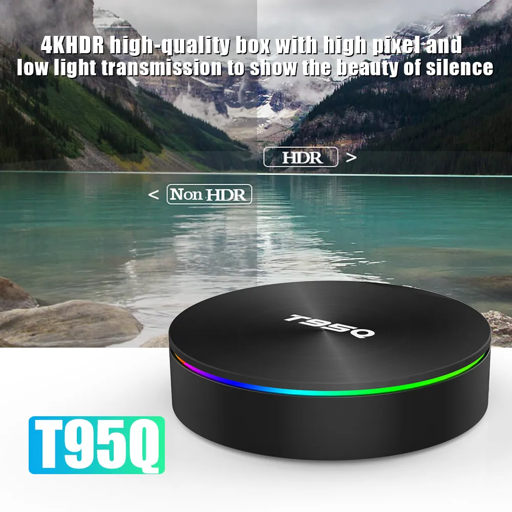 T95Q 4K Smart Android 9.0 TV Box 4 Go 32 Go 64 Go Amlogic S905X3 2.45G WIFI BT4.0 USB 3.0