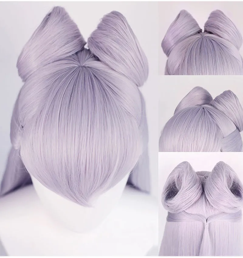 lol kda baddest evelynn cosplay wigs long purple wigs with buns耐熱合成wig252s