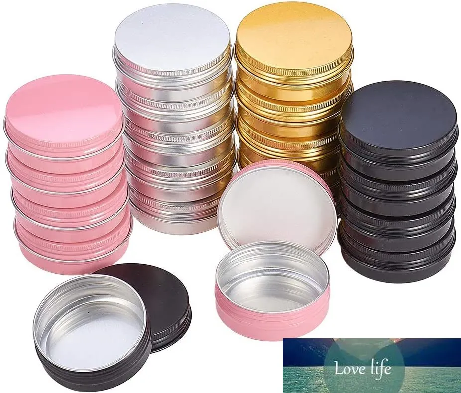 30Pcs Cream Jar Round Tin Cosmetic Lip Balm Containers Nail Craft Pot Refillable Bottle Screw Thread Lids Empty Aluminum Cans