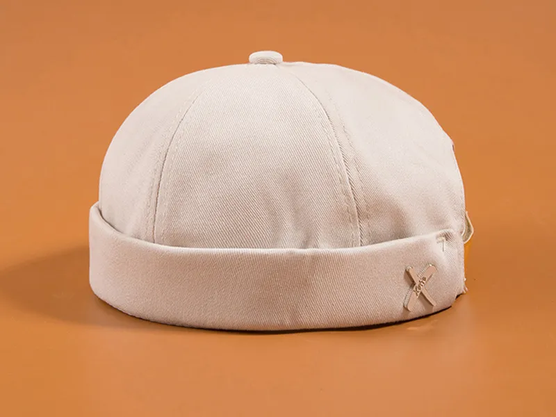 Vintage Black Docker Sailor Biker beanie caps for men for