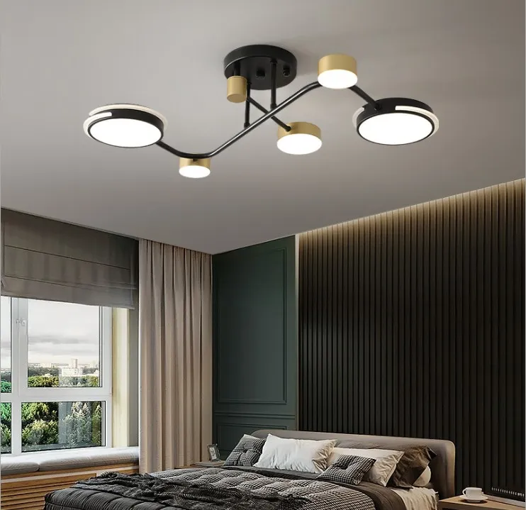 Creative LED Ceiling Light for Living Room Dining Room Bedroom Gold Black Home Indoor Lighting Fixtures Decor Ceiling Lamps