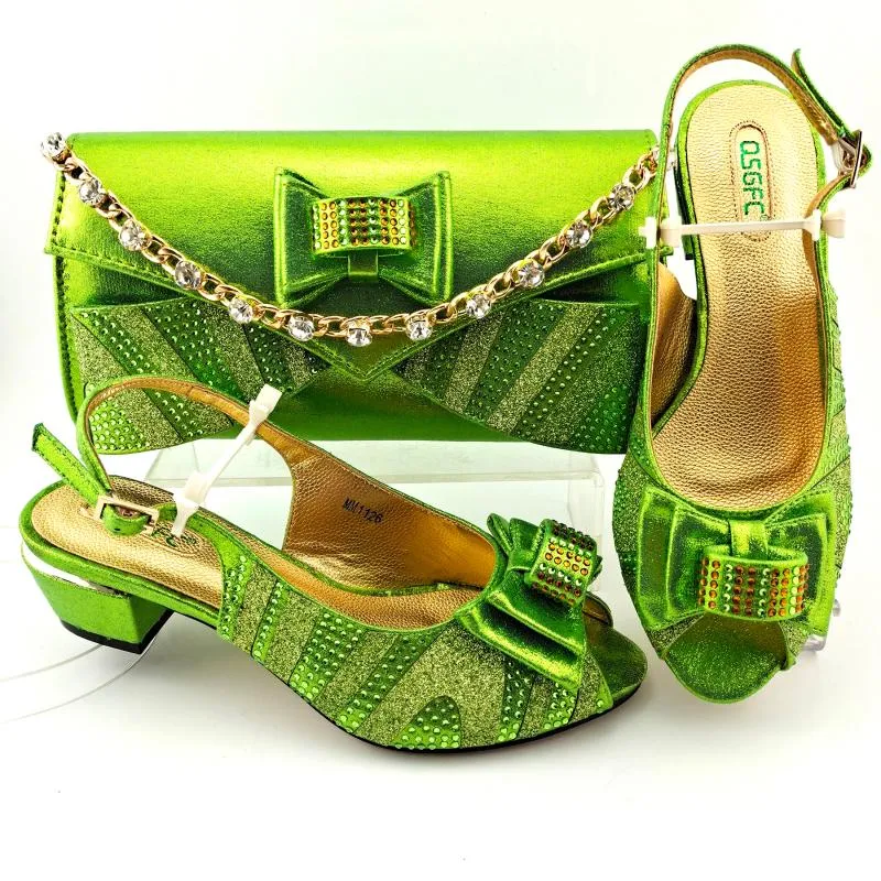 Wholesale 2022 Italian Design Lime Green Dress Shoes High Quality Fashion Style Wedding Ladies And Bag Set In Lemon Green Color For Parties At Only 88.93 DHgate.Com