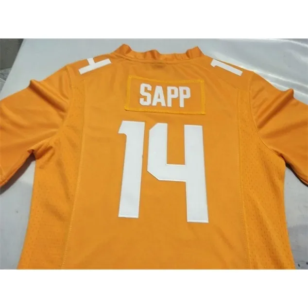 2324 Tennessee Vols Quarte Sapp # 14 vera maglia universitaria con ricamo completo taglia S-4XL o maglia personalizzata con qualsiasi nome o numero
