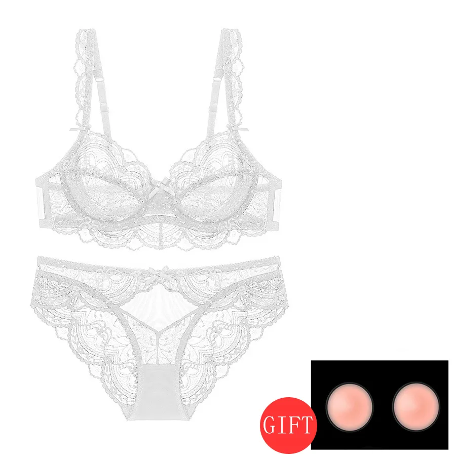 Sexy White Lace Push Up Bra And Panties Set Back For Women Plus Size C/D/E  Cup Lingerie Y1230 From Mengqiqi05, $14.97