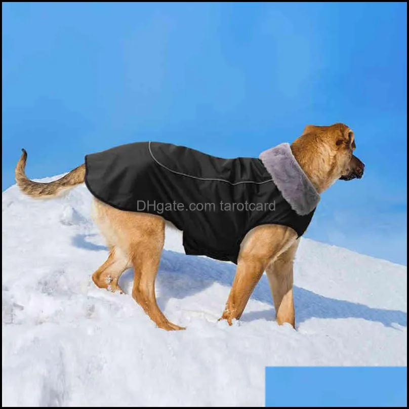Winter Warm Dog Clothes Waterproof Thick Dog Jacket Coat Reflective Elastic Dog Clothing Red Black for Medium Large Dogs 220113