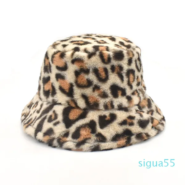 Zima ciepły wiadro kapelusz leopard fisherman kapelusze pluszowe basen czapka kobiety mężczyźni na zewnątrz dorywczo czapki męskie chłopcy dziewczęce akcesoria mody nowe