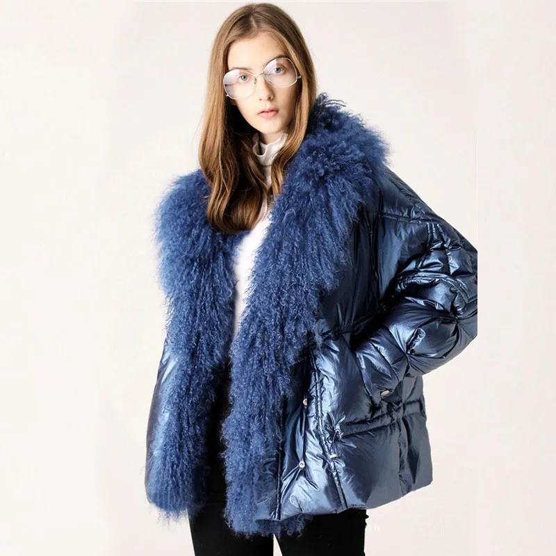 Large Real Fur Collar 2019 Winter Jacket Women 90% White Duck Down