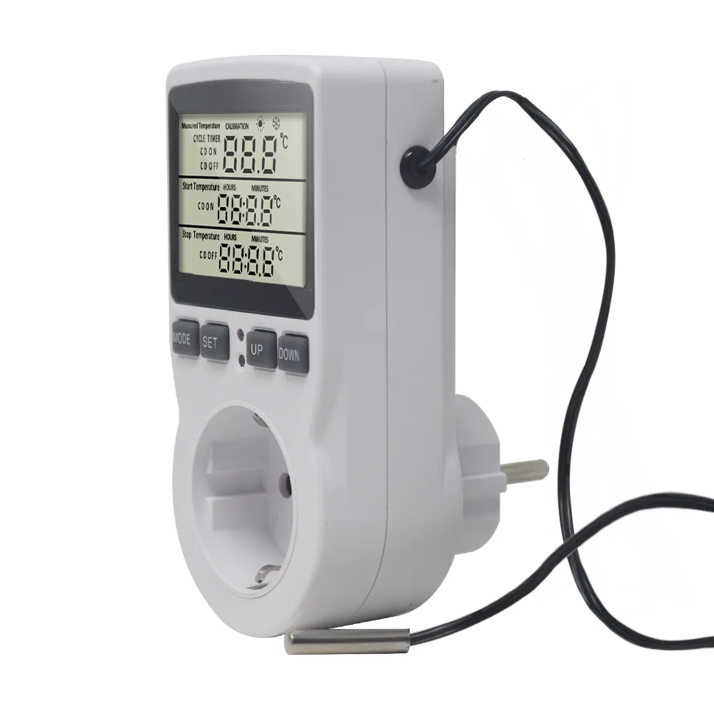 Timer Steckdose Digital Thermostat 220v Temperatur Controller Steckdose Mit  Timer Schalter Kühlung Heizung Temperatur Sensor
