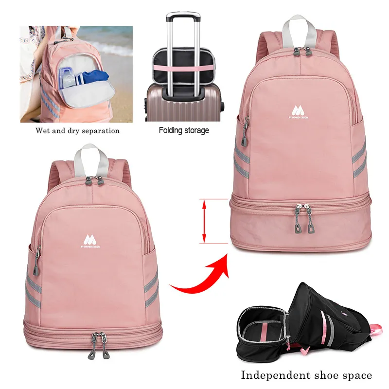 Waterproof Swimming Backpack Dry Wet Bag Camping GYM Backpacks Sports Bags Travel Pool Beach Swimsuit Rucksack For Shoes Q0113