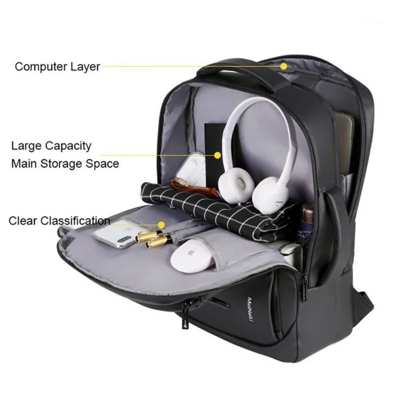 Laptop ryggsäck herr manliga ryggsäckar affärsanteckningsbok mochila vattentät rygg pack USB laddningspåsar reser Bagpack13007
