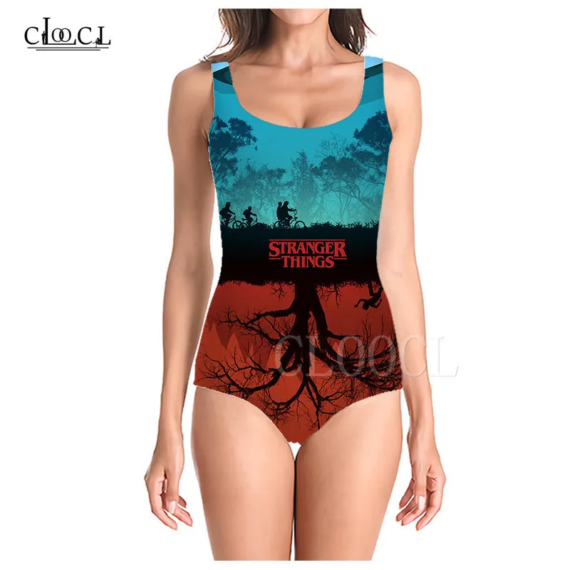 Stranger Things 3D Print Girls One Piece Swimsuit Swimming Cotton