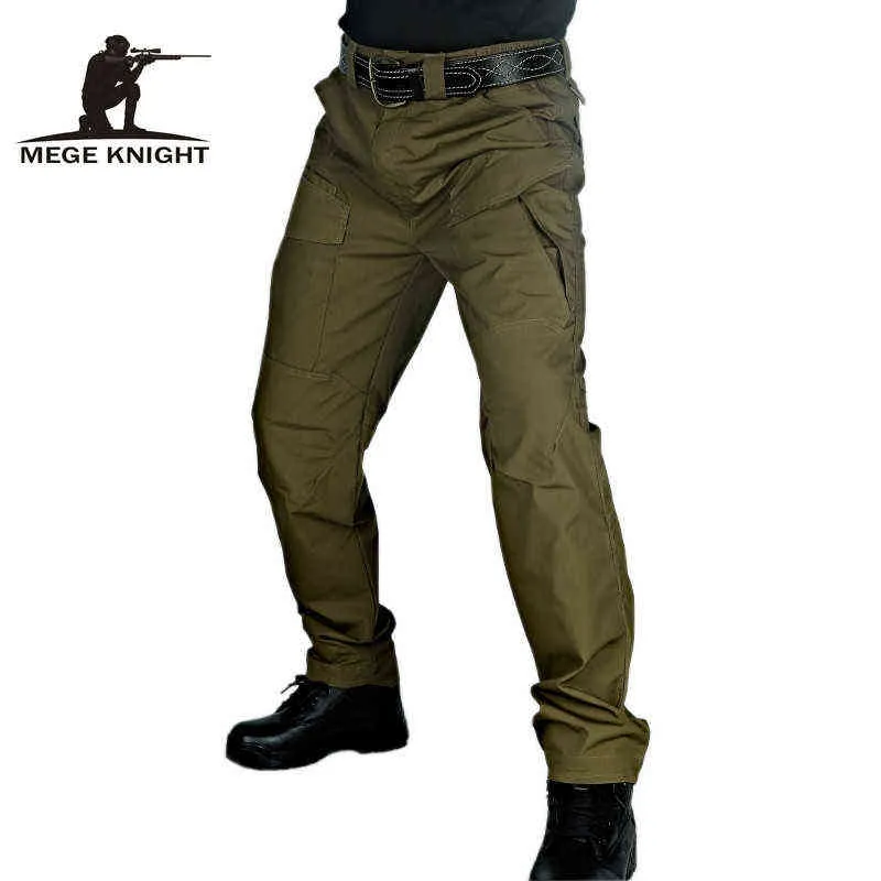 MEGE Tactical Cargo Spodnie Szeroko nogi Trwałe Spodnie robocze dla mężczyzn US Army Kamuflaż Wojskowy Wojskowy Paintball Airsoft Sportswear H1223