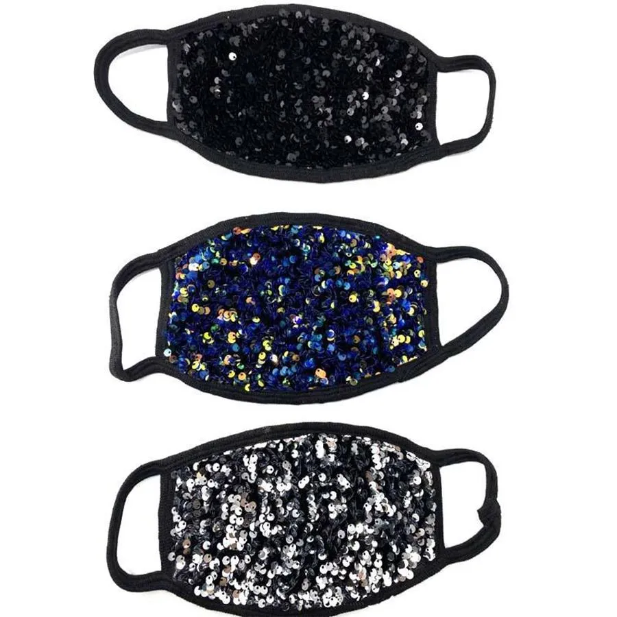 Sequins Club Face Mask Washable Reusable Bling Bling Sequins Protective Mask PM2.5 Dustproof Mouth Masks FY0088