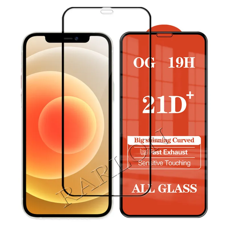 9D 21D Full Cover Tempered Glass Screen Protector for IPhone 13 13PRO 12 Pro Max 11 Xs 8 7 Plus Samsung A21S A31 A51 5G A32 A52 A72 A03S F42 F62