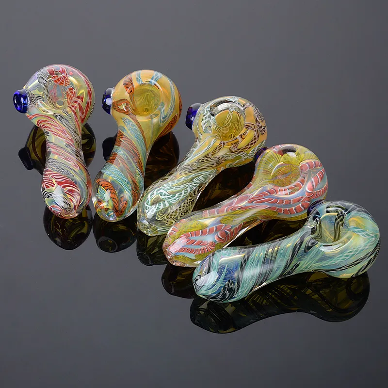 Glass Pyrex Oil Burner Pipes Straight Tube Glass Hand Pipe With Rope Colorful Smoking Pipes WL01