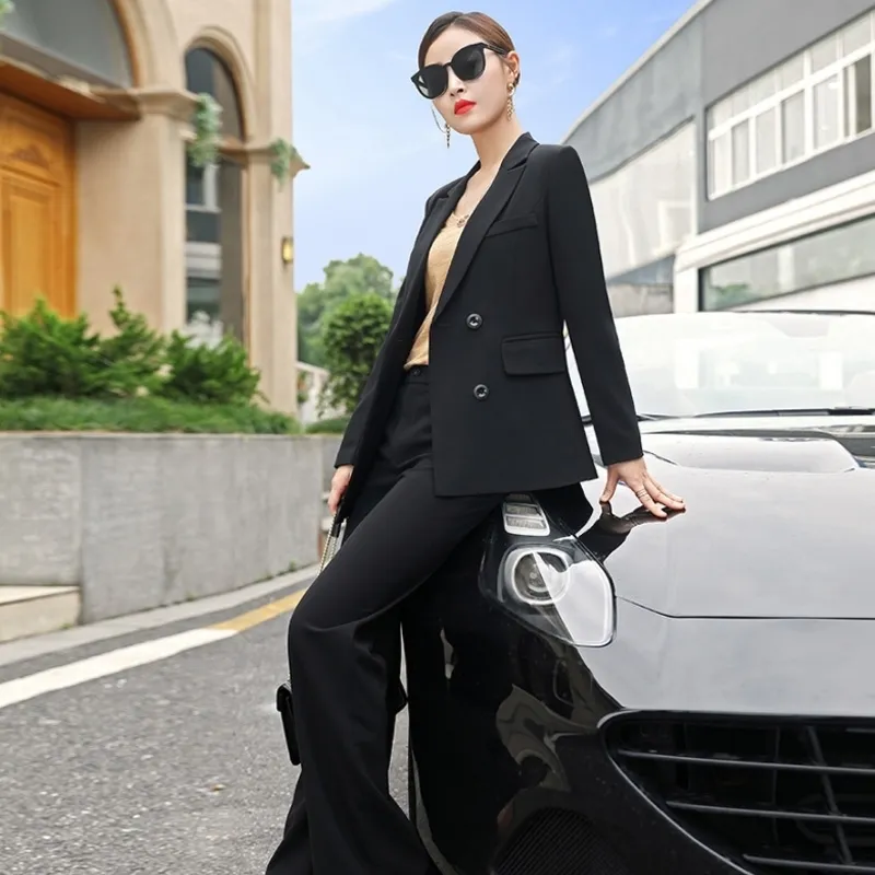 Trajes De Pantal n Formal De Negocios Para Mujer Negro Blanco
