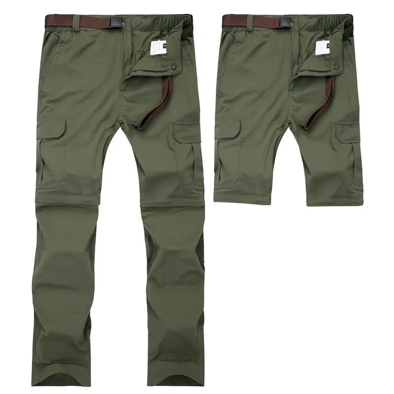 Homens militares removíveis calças de carga verão rápido respirável masculino calças masculinas corredores bolsos de exército impermeável calças táticas 7xl 201110