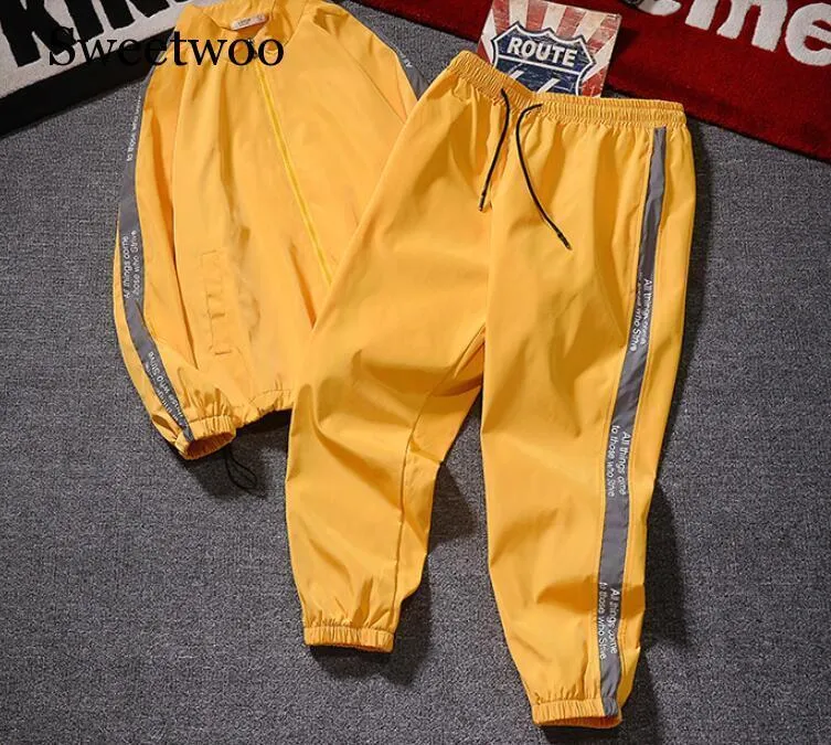 SEETWOO Reflective Stripe Workout Matching Sets Fashion Sporty Casual