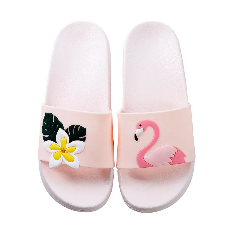 Cute Flamingo Summer Plastic Slippers For Women Non Slip EVA Soft