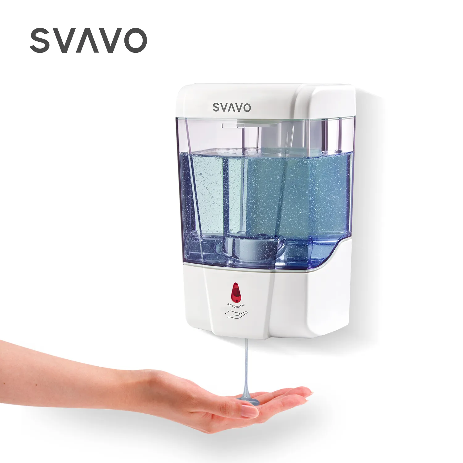 Capacité de 600 ml Distributeur de savon automatique Capteur sans contact Désinfectant pour les mains Distributeur de détergent mural pour salle de bains Cuisine Y200407