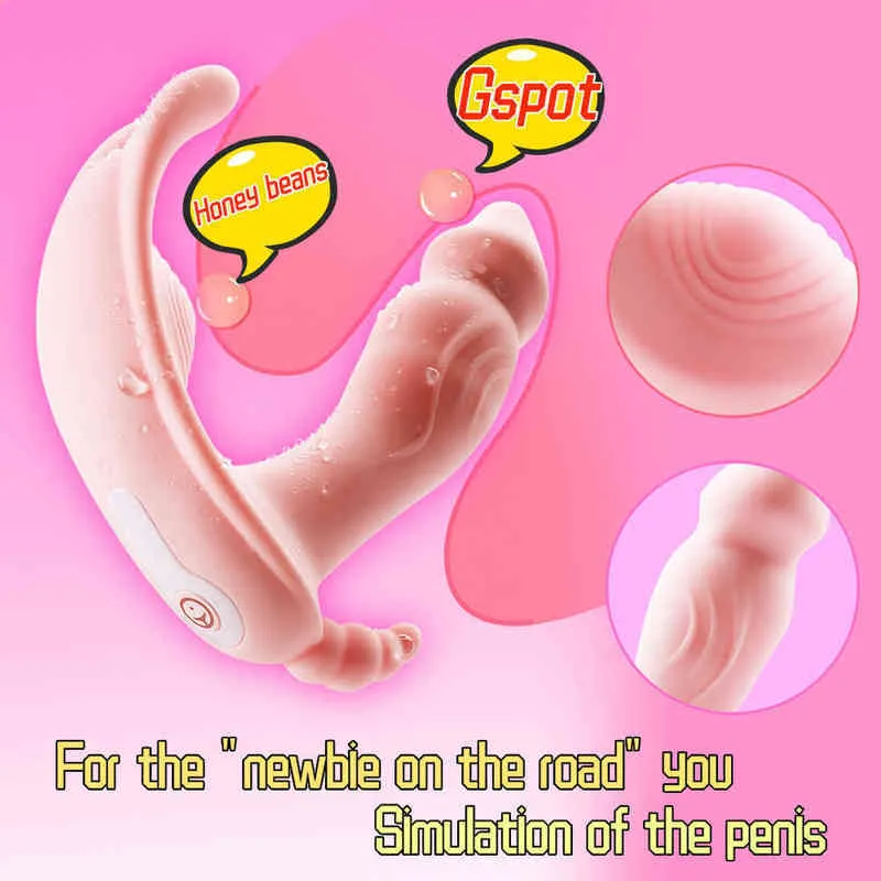 Wearable Dildo Vibromasseur Jouet pour Femmes Orgasme Masturbateur G Spot Clito Stimuler Sans Fil Télécommande Culotte Adulte Q06022841