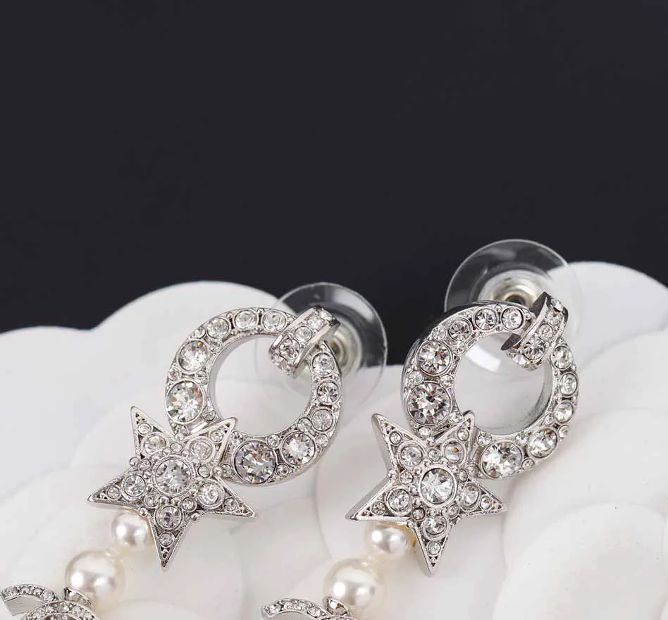Pendiente de gota de calidad superior con diamante y perla en color platino para regalo de joyería de madre y novia envío gratis PS3549