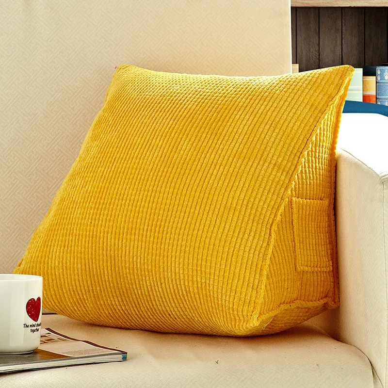 ZHIQ Bett Rückenlehne Großes Dreieckiges Kissen Lesekissen für Sofa  Rückenpolster Bett-Rückenstütze : : Küche, Haushalt & Wohnen