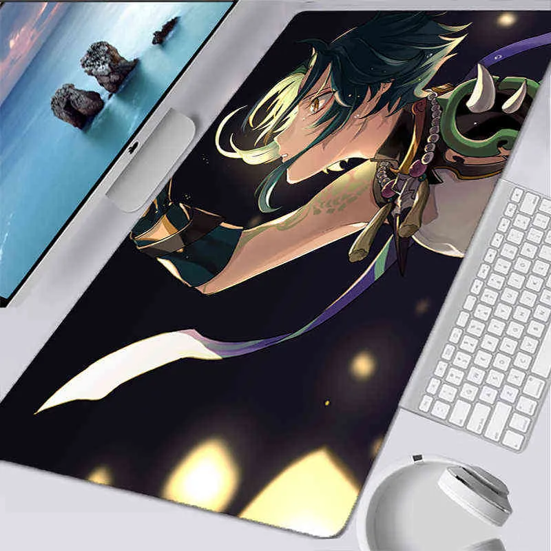 Kawaii Genshin Impact Large Mouse Pad Gamer Desk Mat PC Gamer Cabinet Gaming Laptop Varmilo Mausepad Gamers Accessories Rug Mice