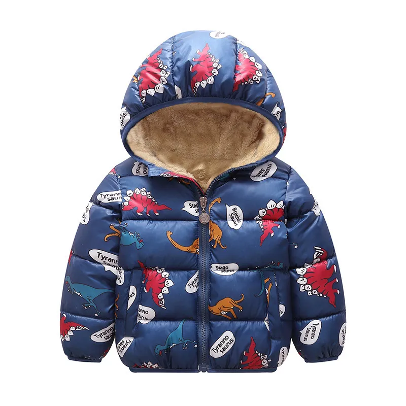 Children's Inverno Relógio De Pelúcia Roupas Outerwear Quente Casaco Com Capuz Crianças Outerwear 1-6 Y Toddler Girl Boy Roupas LJ20117