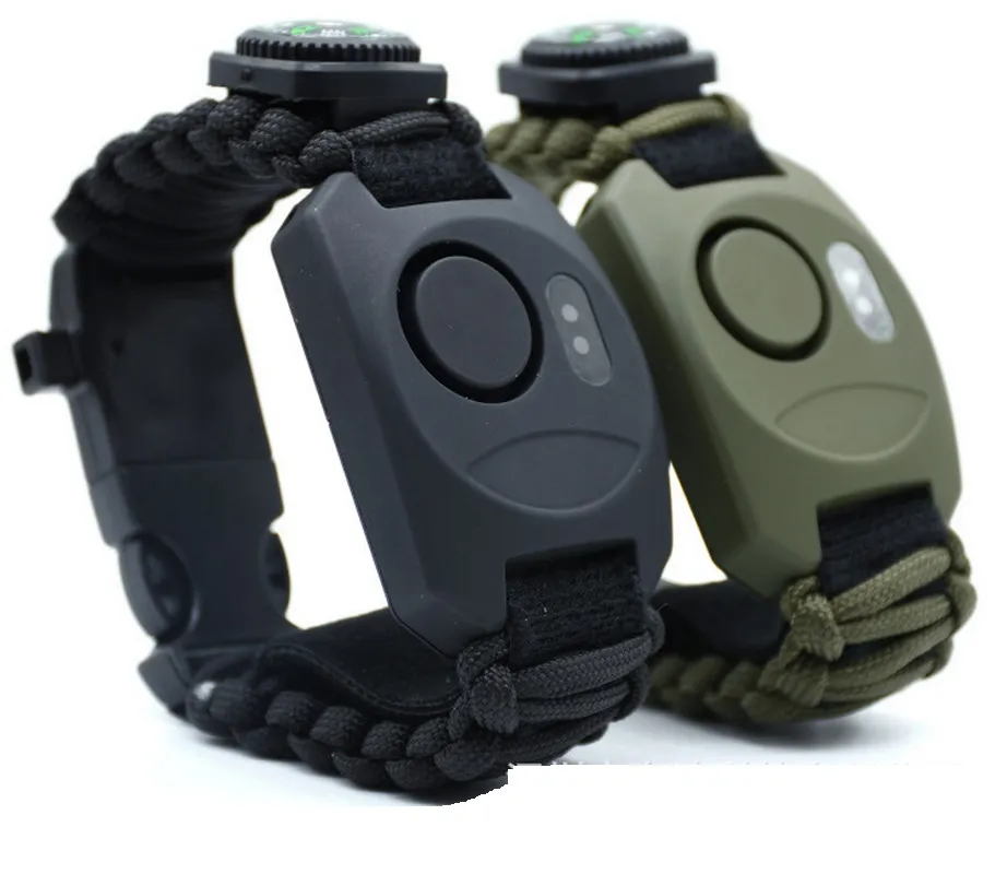 Wrist Watch Personal Alarm Przenośny Alarm Alarmowy Alarm Dla Kobiet Mężczyzn Uczeń Dzieci eldely z LED Light z kompasem i Temperatu