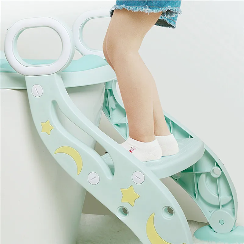 Child potty Baby Child Potty Toilet Trainer Seat Step Stool Ladder Adjustable Training Chair #4j30 (19)