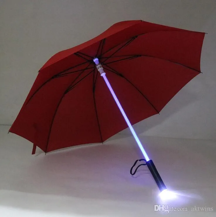 LED Light Umbrella Cool Blade Runner Light Saber Flash Rose Umbrella Night Walkers Flashlight Bottle Umbrella home product LXL754-1