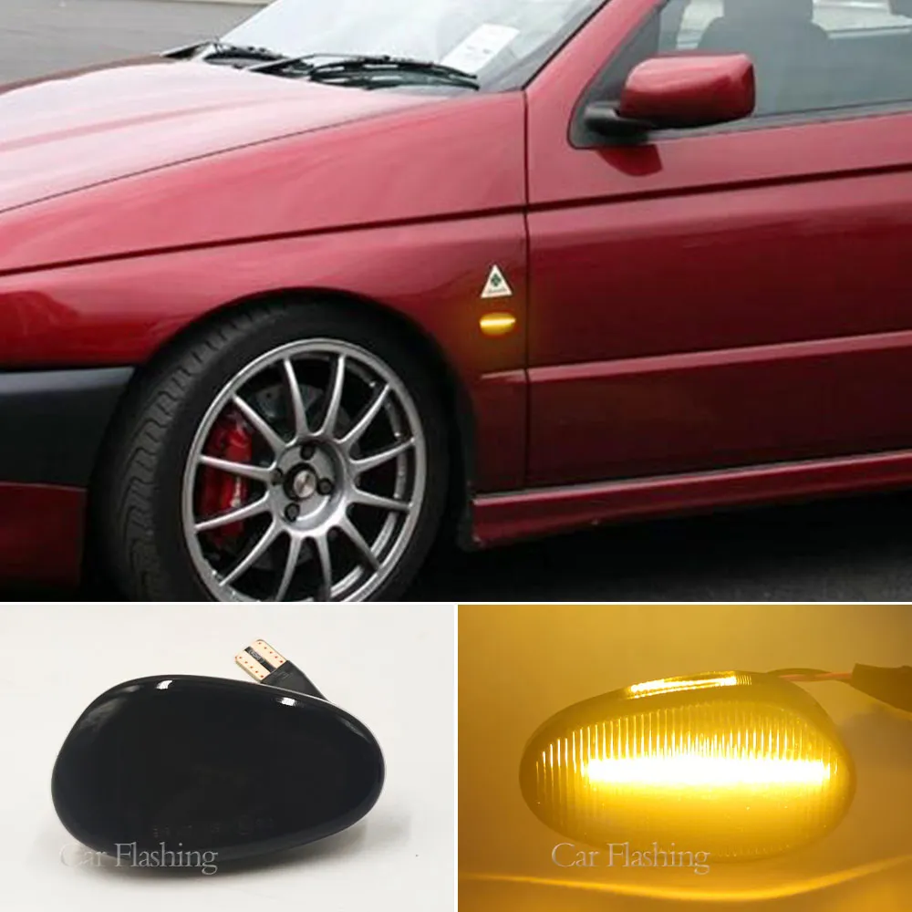 1 Set Dynamic Side Marker Lamp Fender LED-lampor Flödande Turn-signaler för Alfa Romeo 145 146 Typ 930 1994-2001