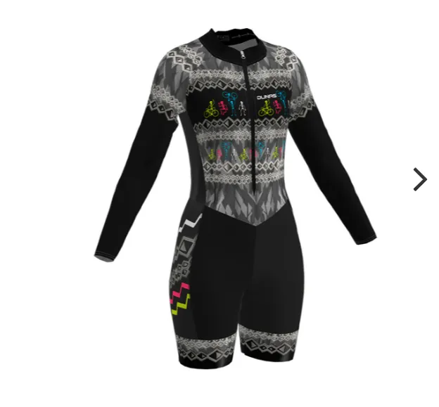 2022 Kobiety Triathlon Szorty Z Długim Rękawem Rowerze Jersey Zestawy Skinsuit Maillot Ropa Ciclismo Rower Koszulki Rowerowe Go Kombinezon Różowy Gel Pad 055