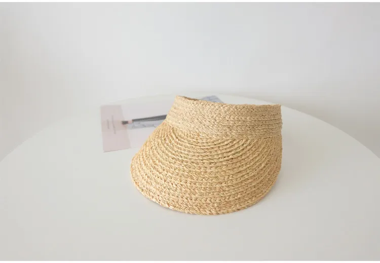 ladies uv roll up korean sun visor hat women sun visor straw sun visor caps (4)