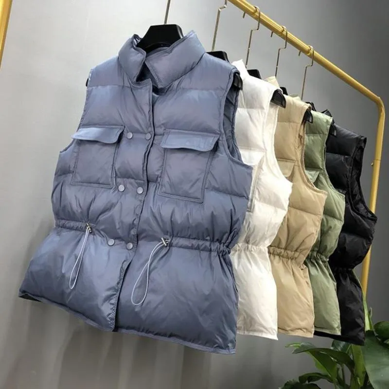 SEDUTMO Winter Duck Down Women Vest Tunic Short Jackets Autumn Waistcoat Casual Puffer Jacket Slim Parkas ED1104