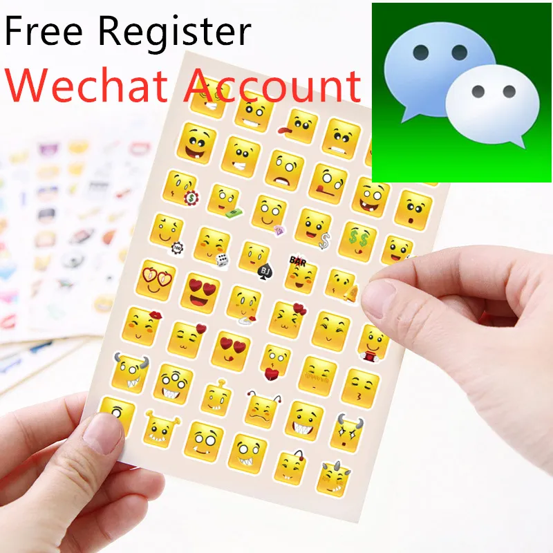 Gratis Register Wechat konto med gåva klistermärke Emotion ansikte för vuxna barn leksaker LJ201019