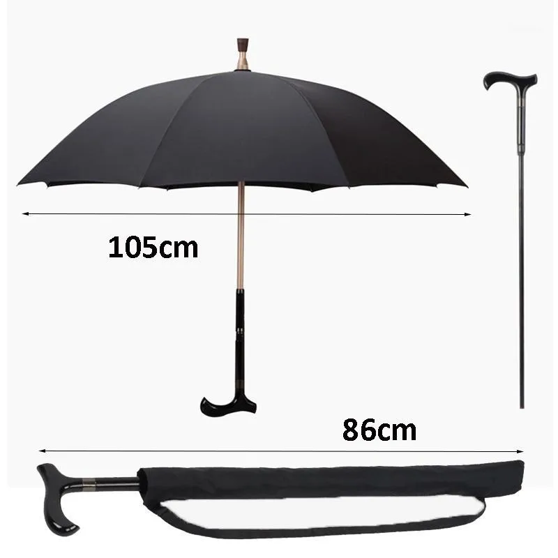 Men Umbrella Non-slip walking stick Cane Climbing Umbrella Long Handle Male Male Windproof Umbrellas Gift Rain Gear1