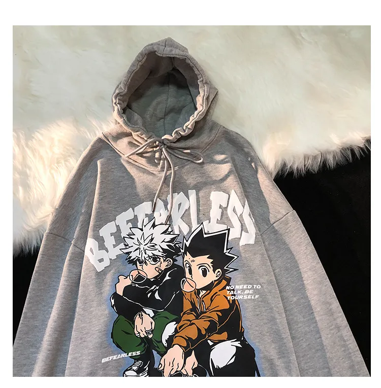 Felpe con cappuccio da uomo carine X Hunter Felpa pullover da donna da uomo Killua Zoldyck Hisoka 90S Felpa con cappuccio Anime Streetwear Top 370