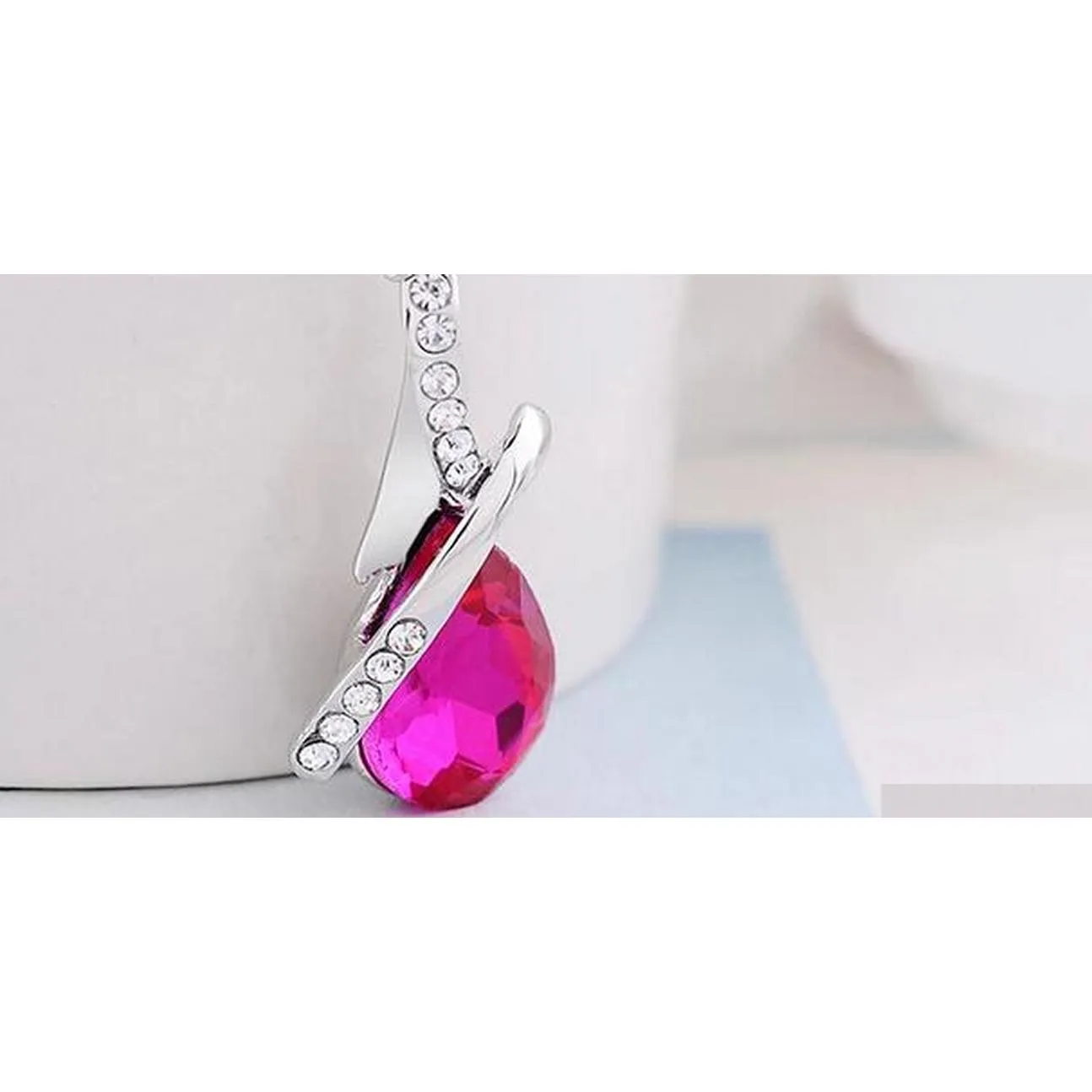 newest austria crystal necklaces jewelry fashion women crystal pendant necklace jewelry fit 925 silver alloy necklace pendant mix color