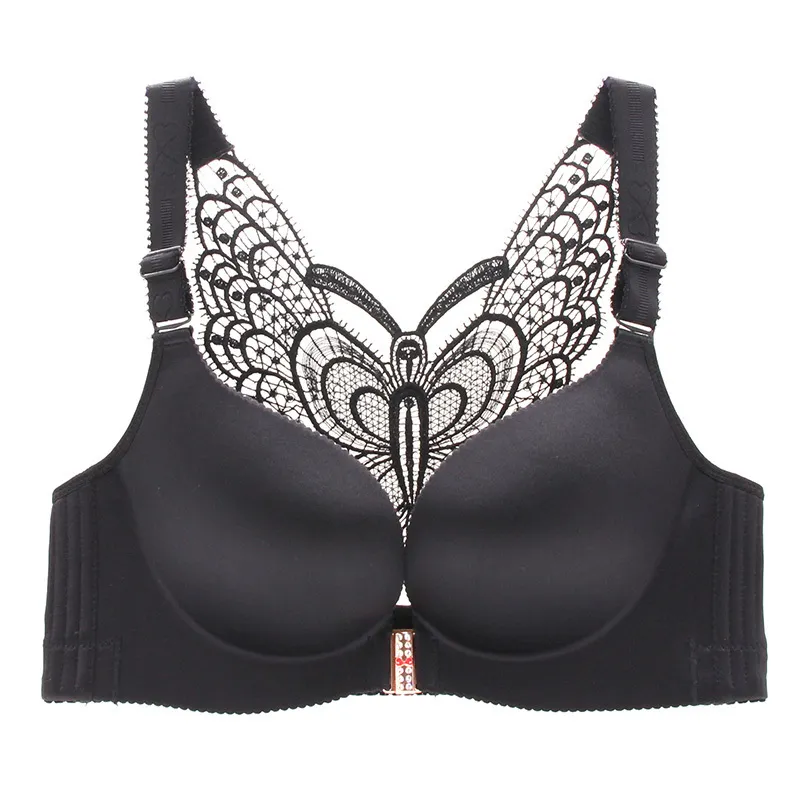 Buy Fashion Underwear Lace Bralette Bras Adjustable Push up Lingerie  Butterfly Back Seamless Racerback Bra Girls Style B Black Cup Size 75B at