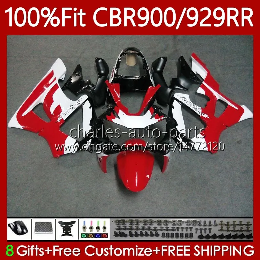 Honda CBR929RR CBR929 CBR 929RR CC 00 01 BOODYWORK 68NO.15 CBR900 900CC 929CC 00-01 CBR900RR 2000 2001 OEMフェアリングホワイトレッドBLK