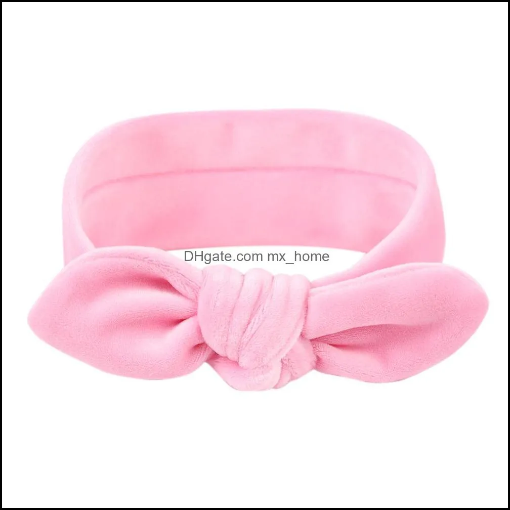 Baby Hair Accessories children Girls Bow Golden velvet Headbands Infant Soft Knot Knotted rabbit ears Hairbands Head Wrap Toddler Newborn Turban