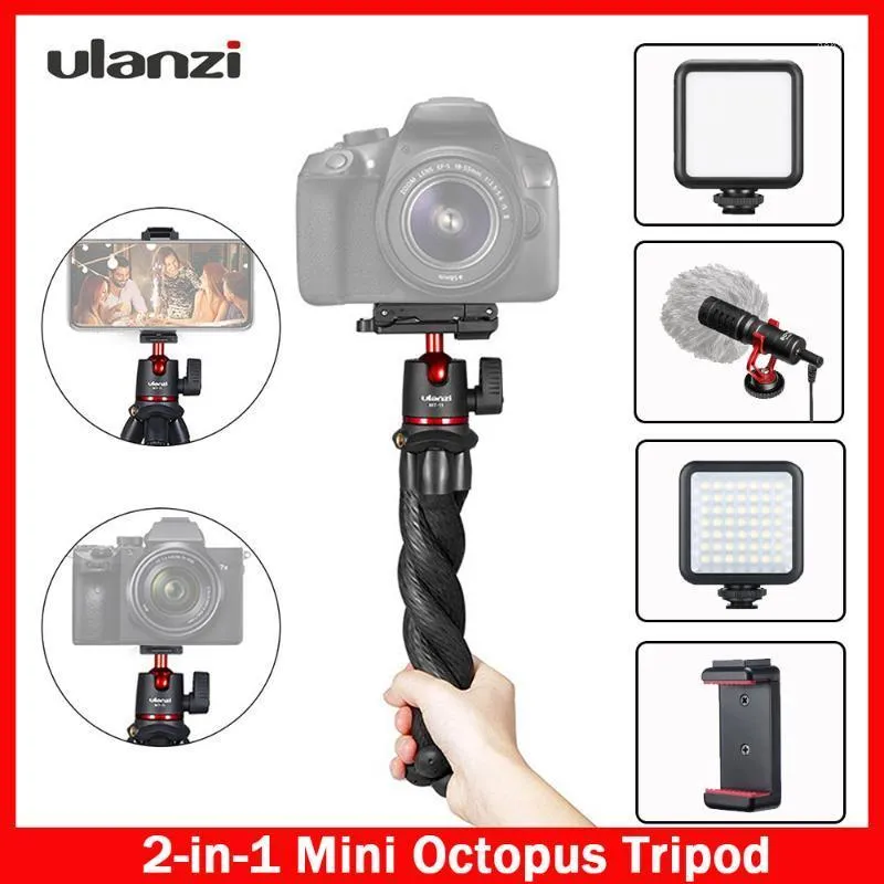 Tripodlar Ulanzi MT-11 Esnek Ahtapot Tripod Standı 2-in-1 Platform Tasarım 360 ° Ayarlama Ballhead Smartphone DSLR SLR VLOG Tripod1 için