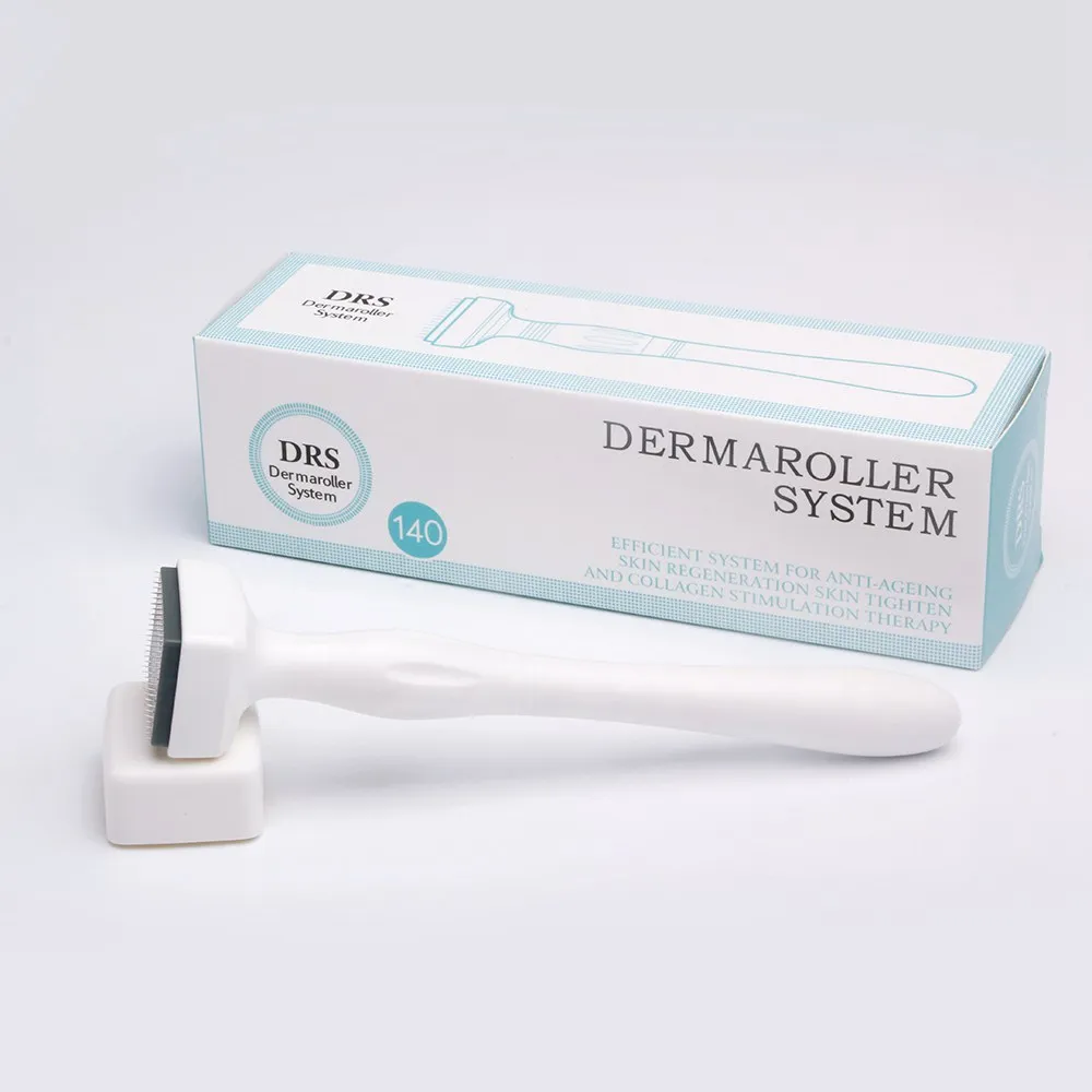 Micro Needle Derma Stamp Pen 140 Nålar Microneedling Device Skincare Tool för anti-aging terapi ansikte kroppsbehandling Express leverans