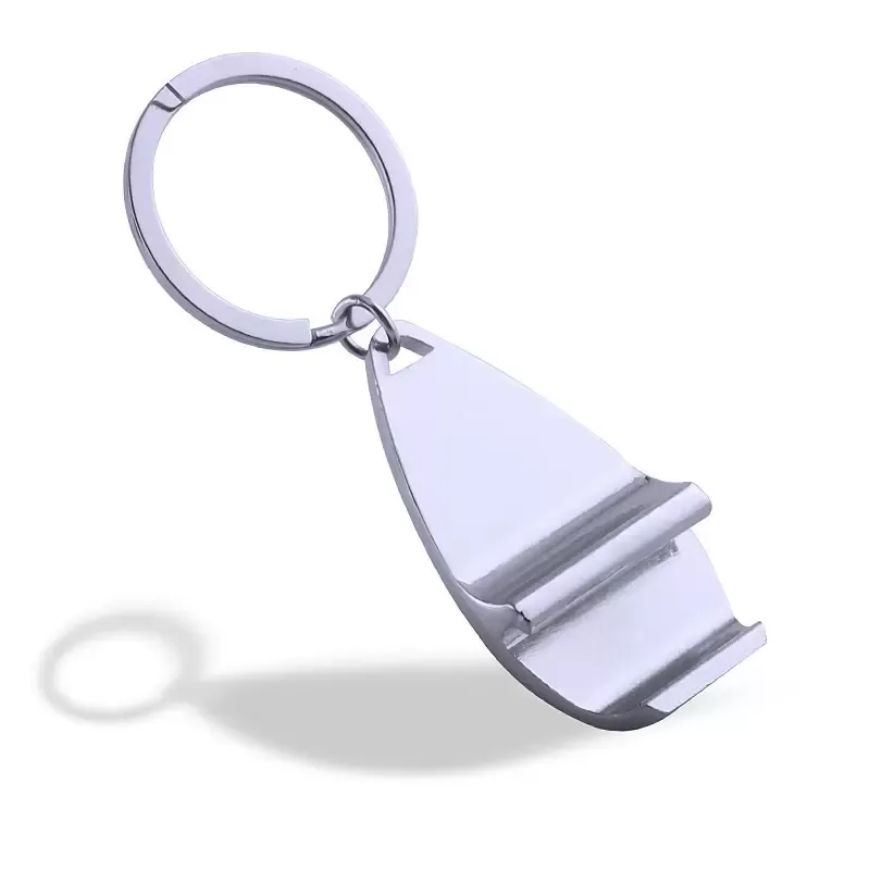 Portable Metal Bottle Openers Keychain Silver Färg Key Ring Öldrycköppnare Presentanpassad Logo Wen