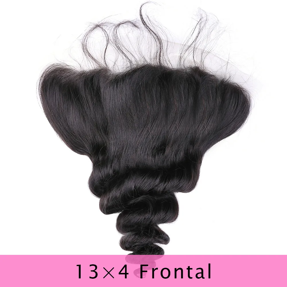 Onda solta brasileira 13x4 orelha a orelha pré-arrancada lace fechamento frontal com cabelo bebê remy cabelo humano parte livre parte superior frontals