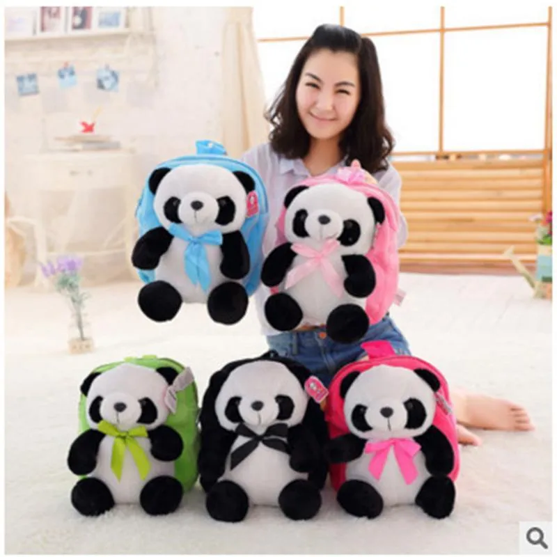 Plush children's Bag Panda Backpack Kid Girl Cartoon Birthday Gift Plush Panda children's Bag School Backpack1319Z